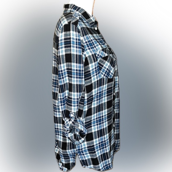 Express Boyfriend Plaid Button-Up Shirt - Picture 7 of 7